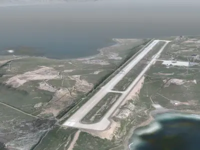 Island Naval Base Low-poly 3D model