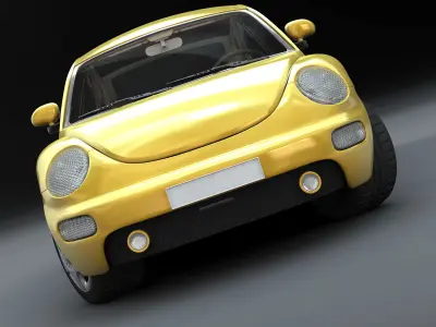 New Beetle VW with Interior 3D model