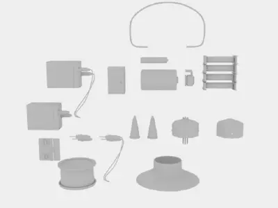 Electronic Parts Packs Low-poly 3D model