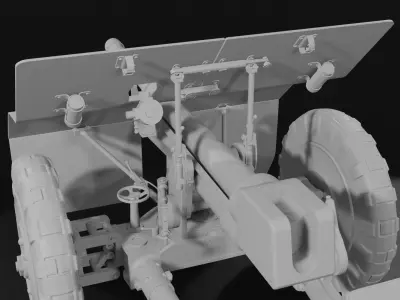 Bofors 37 mm anti-tank gun 3D model