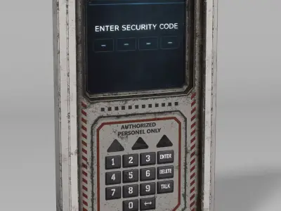 Sci-Fi Security Panel Low-poly 3D model