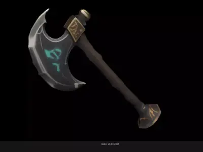 Low Poly Stylized Axe 3 AI Low-poly 3D model