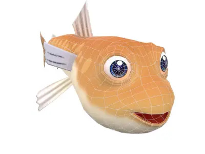 Greater Lizard Fish Cartoon Animated Low-poly 3D model