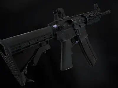M4A1 RIS high detail Low-poly 3D model