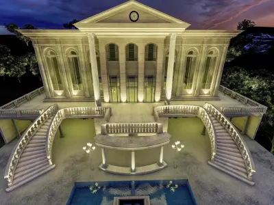 Grand Wedding exterior facade sketchup model with lumion 3D model