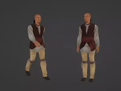 Native American Man Low-poly 3D model