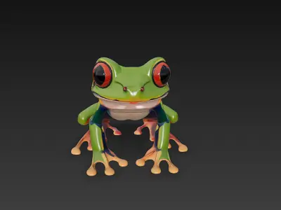 Frog Poisonous Realistic 3D Model - Low Poly Realistic Low-poly 3D model
