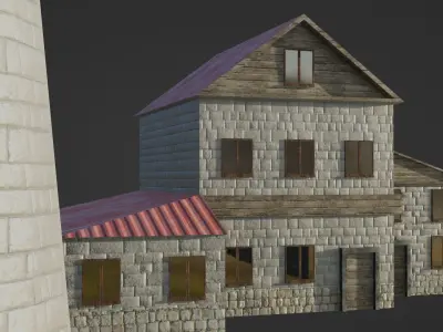 Coastal Lighthouse - Village Set Low-poly 3D model