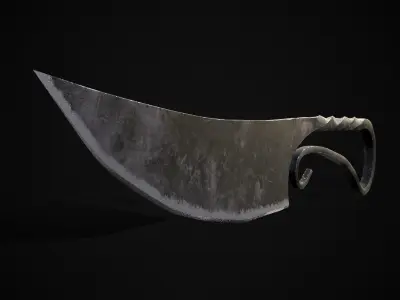 Medieval Iron Twisted Dagger Low-poly 3D model