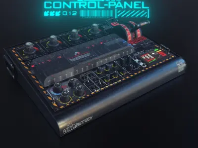SCI-FI CONTROL PANEL  Low-poly 3D model