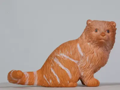 orange mini cat Free 3D model