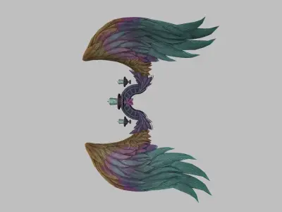 Colorful Wing Low-poly 3D model