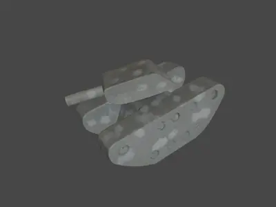 Hand Made Toy Wooden Tank 3D model