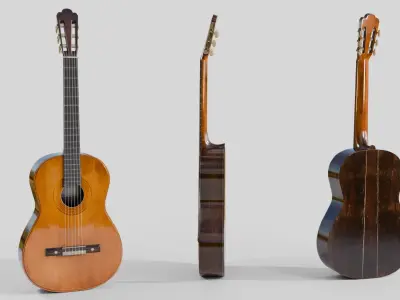 Classical Guitar - Game Ready 3D model