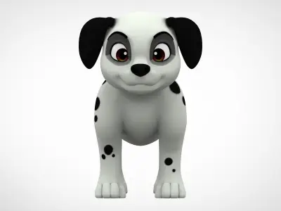 Dalmatian Puppy  Low-poly 3D model