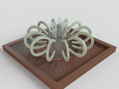 Fountain water on table 3D model