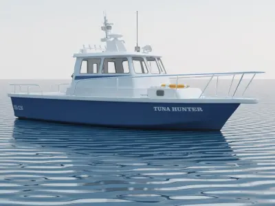Fishing Motor Boat - Tuna Hunter 3D model