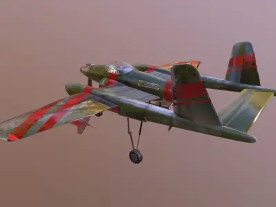 Plane fighter Low-poly 3D model