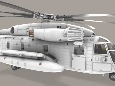 CH-53E Super Stallion Blank Livery Low-poly 3D model