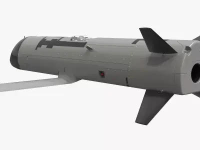 Air-Launched Recovery Drone Gray Black Rigged 3D model