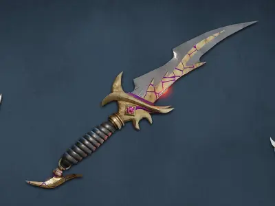 Fantasy Dagger 1  Low-poly 3D model
