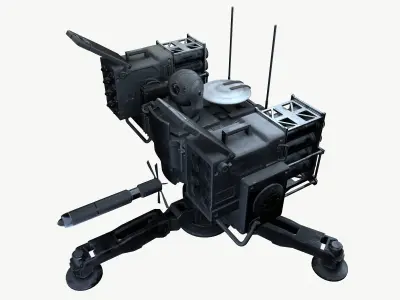 Missile Turret Game Ready PBR Textures Low-poly 3D model