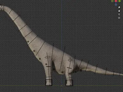 Brachiosaurus dinosaur model rigged Low-poly 3D model
