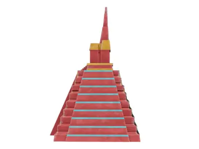 Mayan Pyramid Temple I of Tikal Low-poly 3D model