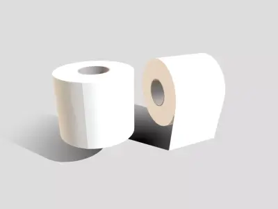 Toilet Paper Low-poly 3D model