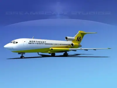 Boeing 727-100 Northeast 3D model