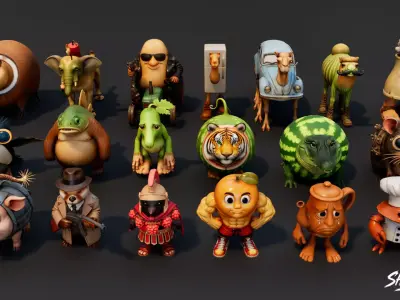 Italian Brainrot Pack VOL2 Low-poly 3D model