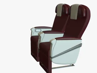 Airplane Chair Premium Class Low-poly 3D model