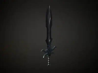 Medieval Evil Fantasy Sword Low-poly 3D model