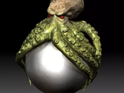 Octopus - Kraken pearl Low-poly 3D model