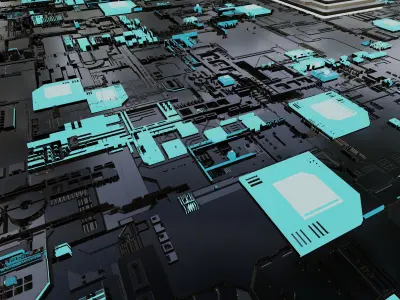 Processor chip 3D model