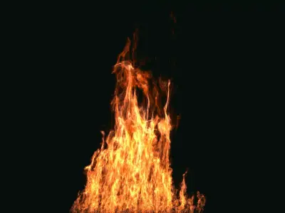 FumeFX Large Scale Fire Low-poly 3D model