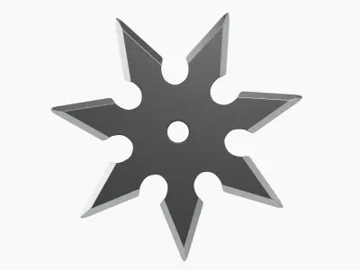 Shuriken ninja throwing knife 04 3D model