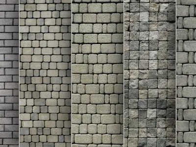 UE Paving materials part 01 Low-poly 3D model