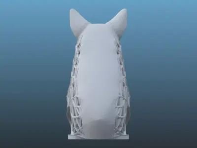 Futuristic Cyber Wolf Statue PM-84 3D print model