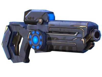 LowPoly Sci-Fi Cartoon Assault Rifle Future Low-poly 3D model