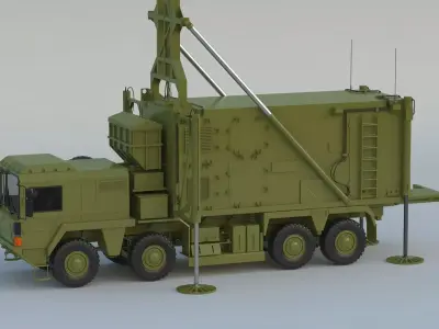 Mobile Tracking Radar Truck 3D model