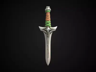 Stylized Hobbit Sword - Leafsong - Game Ready 3D model