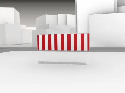 Construction Barrier Version 1 600-37 500x1600mm Low-poly 3D model