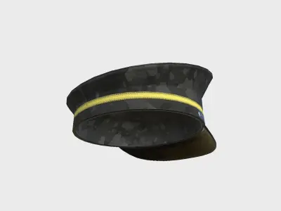 Police Cap 07 Black Camouflage - Character Design Fashion Low-poly 3D model