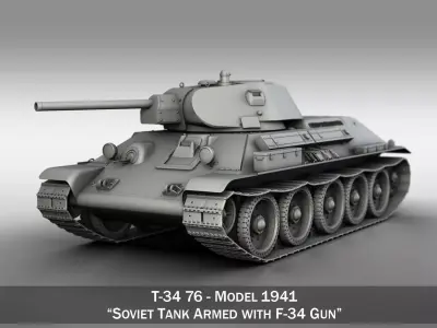 T-34-76 - Model 1941 - Soviet Medium Tank 3D model