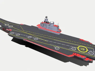 Aircraft Carrier Low-poly PBR Low-poly 3D model