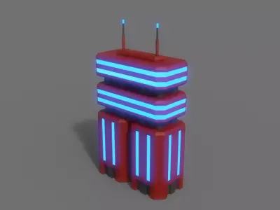 PBR Sci-Fi Building A35 Low-poly 3D model