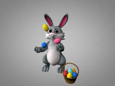 Easter Bunny Low-poly 3D model