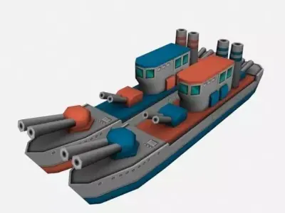 boat low-poly for games mobile Low-poly 3D model
