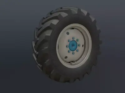 Complete set of wheels for MTZ 82 tractor Free low-poly 3D model